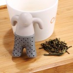 Tea filter, infuser, human form, gray and yellow color